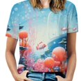 thumbnail image 1 of Underwater World Ship Coral Women's T-Shirt Short Sleeve T Shirts Tops Tee Ladies Loose T, 1 of 7