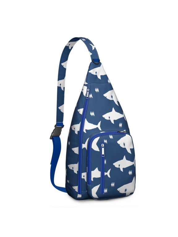 Underwater World Sling Backpack - Mystical Dolphin & Whale Cartoon Pattern, Multi-Pocket Daypack for Photography