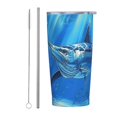 Underwater animal closeup cup, 20 ounce car cup, stainless steel