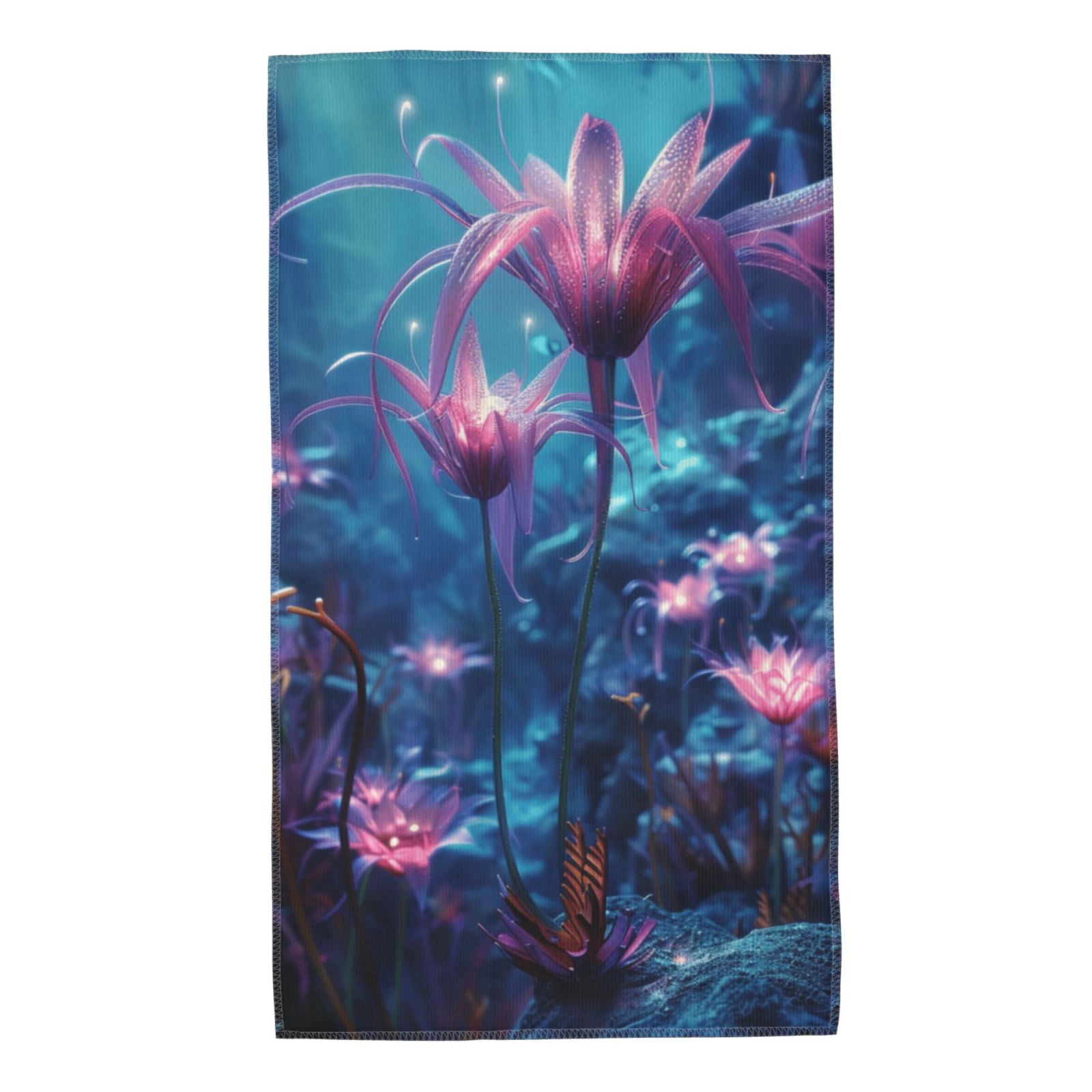 Underwater bioluminescent flower Microfiber Towels SkinFriendly and WaterAbsorbent for