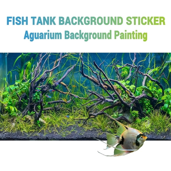 Underwater tree branches, Aquarium Background, Fish Tank LandscapeDecor, Terrarium Habitat Decor, Reptile Enclosure Decor,Front self-adhesive PVC HD sticker, Removable 2D Flat sticker