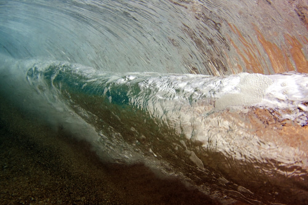 Underwater view of a breaking wave Hawaii United States of America Canvas Art - Vince Cavataio Design Pics (34 x 22)