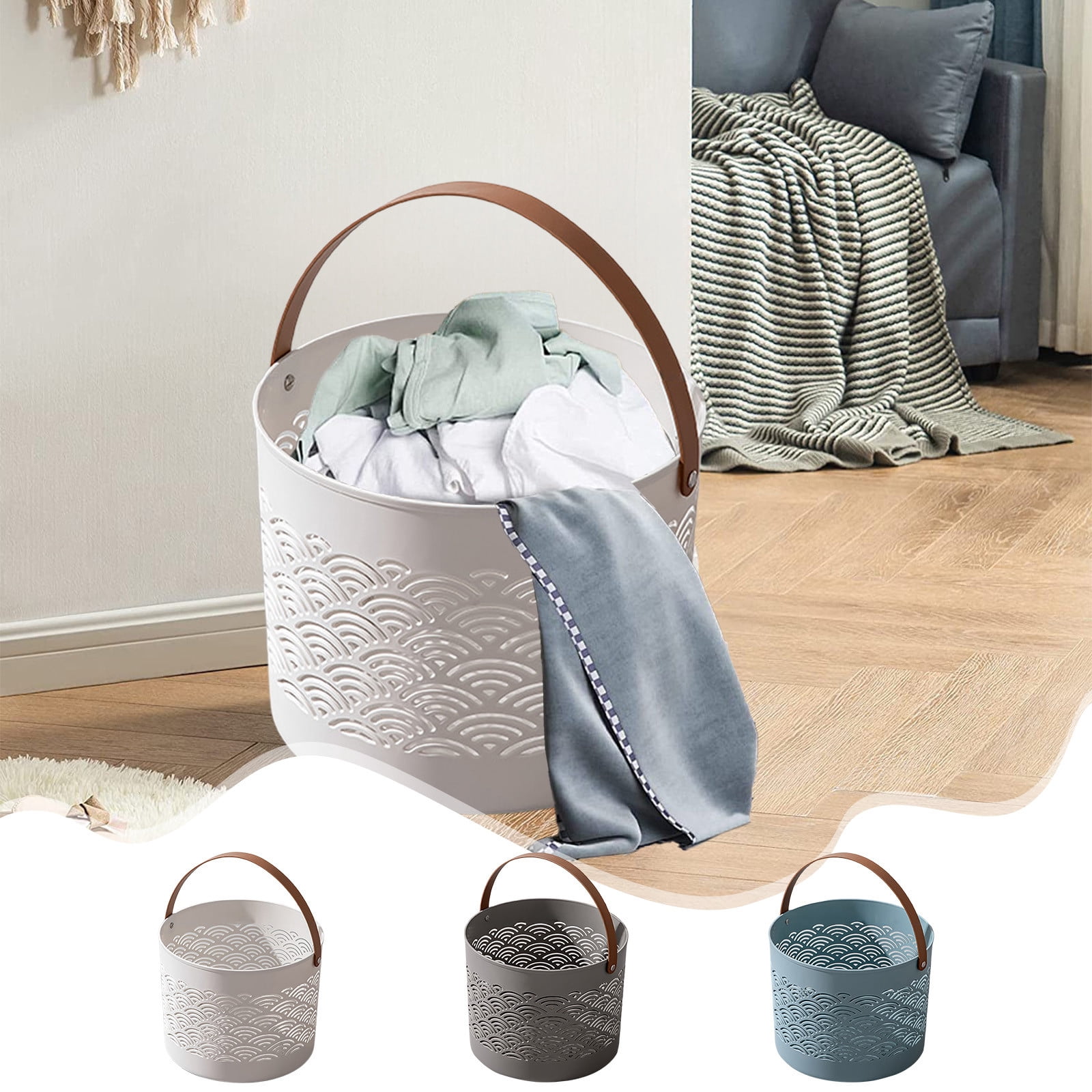 Underwear Basket, Bathroom Laundry Hamper, Wicker Material, Foldable ...