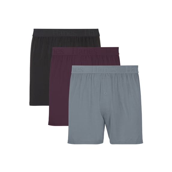 Underwear Boxers, 3-Pack, SuperSoft Knit Sleep Boxers for Men, Viscose from Bamboo
