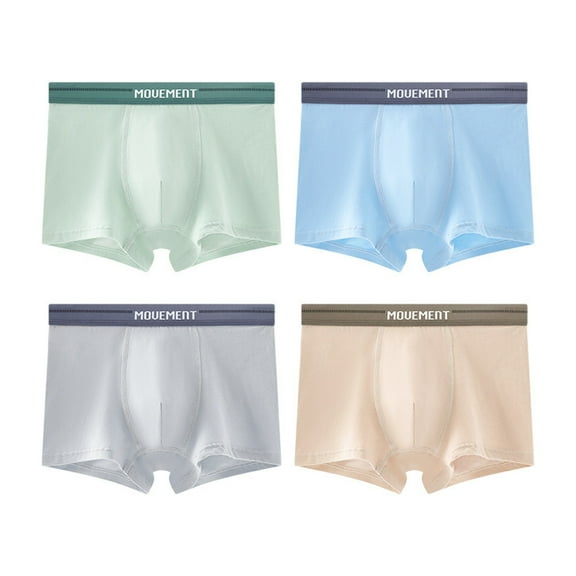 Underwear for Boys 4 Pack Kids Toddler Boys Summer Solid Ice Silk Boxer Briefs Breathable Lightweight Cooling Fabric Underwear for Teenage Toddler Boxers Sky Blue1 9 Years-12 Years