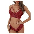 thumbnail image 1 of Underwear Bralette Bra Lace Corset Two Floral Women Piece Plus Size Lingerie, 1 of 7