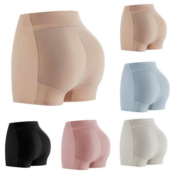 Underwear with Butt Pads for Women Hip Enhancer Booty Lifting Padded Panties Tummy Control Seamless Shapewear Workout Yoga Running Butt-Lifting Hot Pants Trendy Womens Sports Shorts Black L