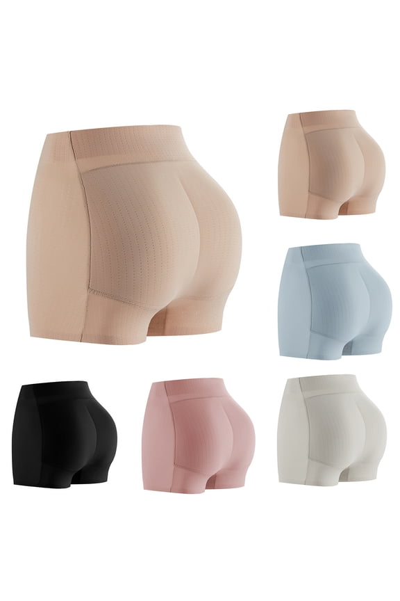 Underwear with Butt Pads for Women Hip Enhancer Booty Lifting Padded Panties Tummy Control Seamless Shapewear Workout Yoga Running Butt-Lifting Hot Pants Trendy Womens Sports Shorts Black M