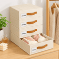 Stackable Bra Storage Solution Underwear Drawer Organizer Stackable Bra For Closet 4 Pack Beige ...