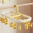 thumbnail image 1 of Underwear Drying Rack, Rustproof Clothes Hanger Washing Line Windproof Hanging for Socks Underwear Magic Space Saving Hangers with 14 Clips,Yellow, 1 of 8