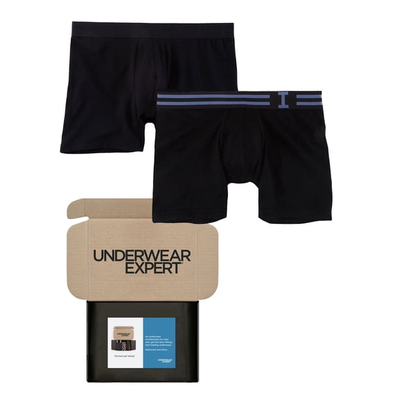 Underwear Expert Men's Boxer Briefs Curated Mystery Box, 2 Pairs