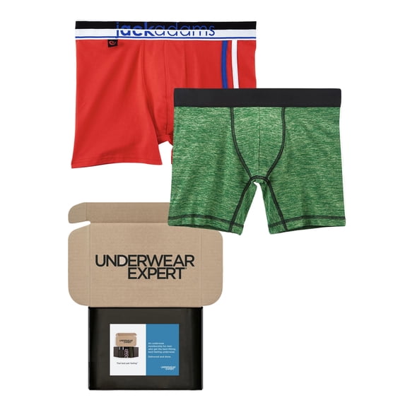 Underwear Expert Men's Boxer Briefs Curated Mystery Box, 2 Pairs