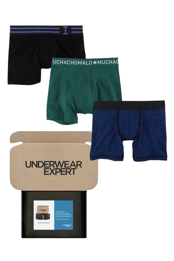 Men's Boxer Briefs Curated Mystery Box, 3 Pairs
