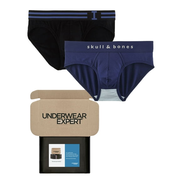 Underwear Expert Men's Briefs Curated Mystery Box, 2 Pairs