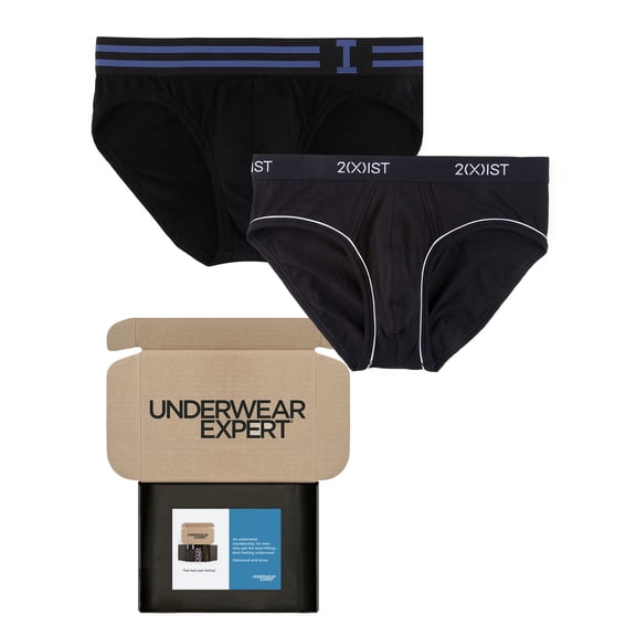 Underwear Expert Men's Briefs Curated Mystery Box, 2 Pairs