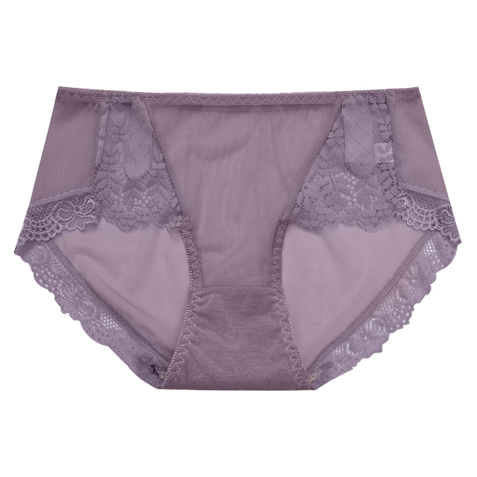 Underwear For Women Plus Size Low Waist Mesh Briefs Solid Color Cotton