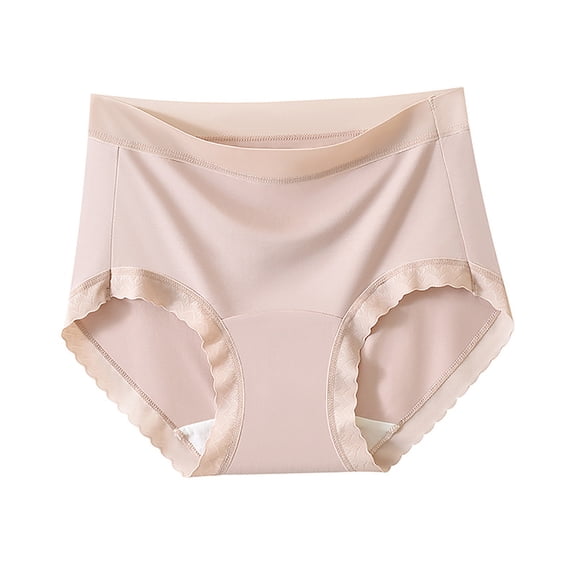 Underwear For Women Solid Color High Waist Seamless Soft Panties Extended Crotch Thin Brief Soft Full Coverage Brief