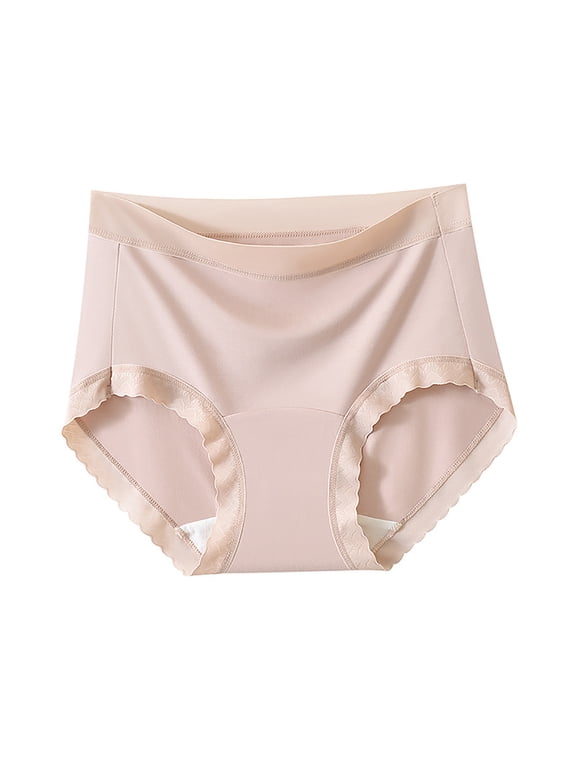 Underwear For Women Solid Color High Waist Seamless Soft Panties Extended Crotch Thin Brief Soft Full Coverage Brief