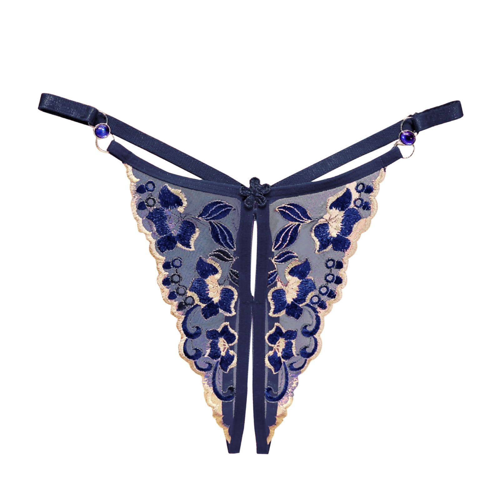 Underwear For Women Women Embroidered Panties Sexy Diamond Belt Adjustable Knot Sexy Thong