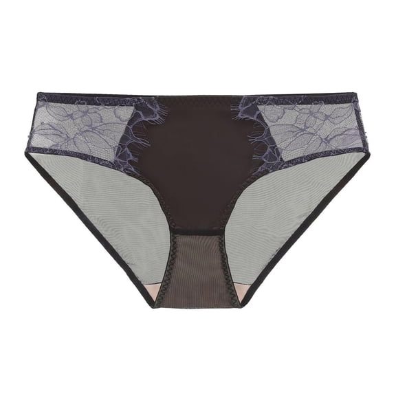 Underwear French Thin Mesh Lace Panties Womens Sheer Low Waist Bikini Underpants Lace Boyshorts Panties for Women Black S