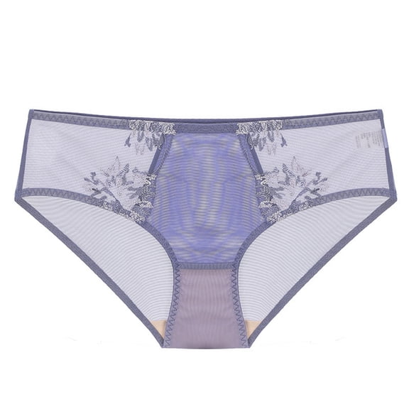Underwear French Thin Mesh Lace Panties Womens Sheer Low Waist Bikini Underpants Women's Briefs Underwear Purple S