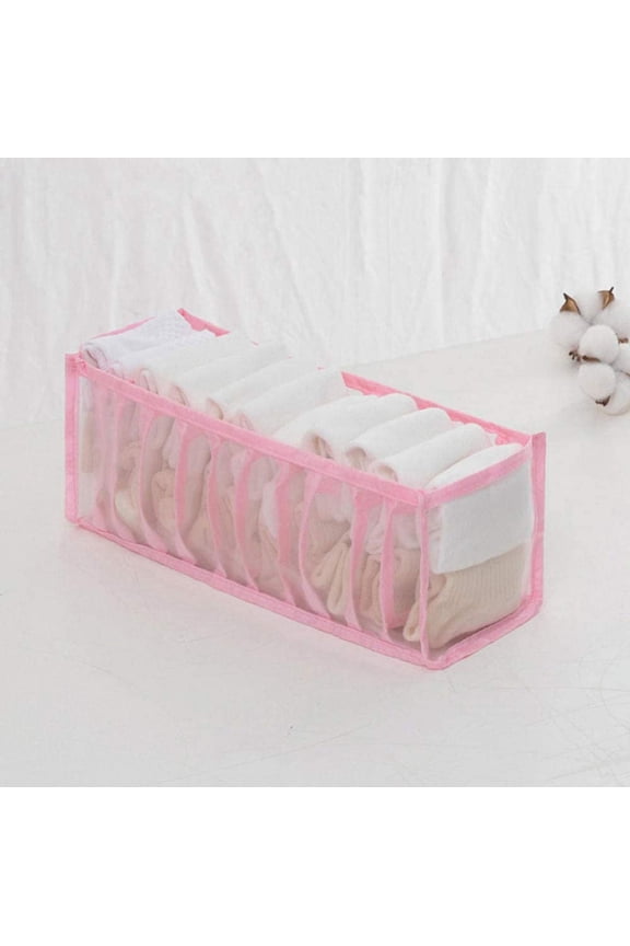 Underwear Organizer Set -Foldable Underwear Drawer Organizer Women Boxes for Clothes, Socks, Underwear and Bras, for Underwear Socks Neckties, Scarves and Handkerchiefs-6 /7/11 Compartments