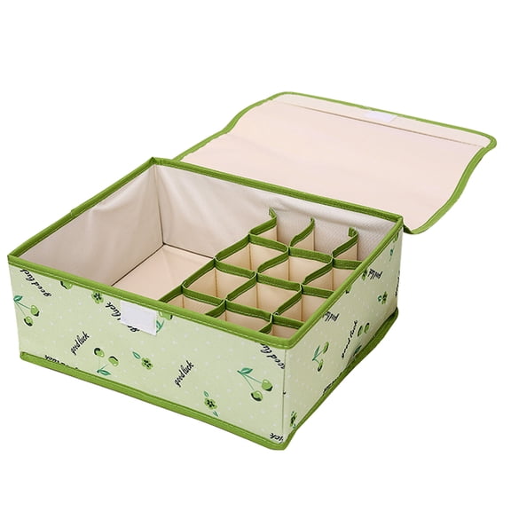 Underwear Organizer With Lid Foldable Closet Storage Boxes For Bra,Undies, Socks And Lingerie，Ideal For Wardrobe And Drawer Use-A-31×26×12cm