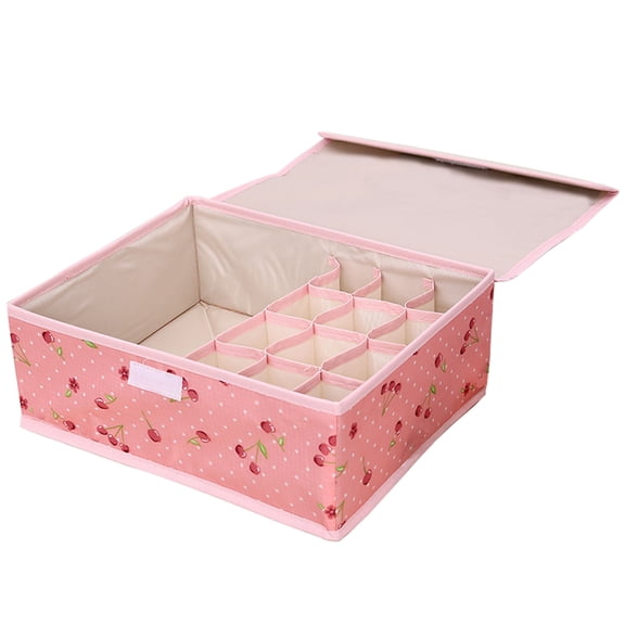 Underwear Organizer With Lid Foldable Closet Storage Boxes For Bra,Undies, Socks And Lingerie，Ideal For Wardrobe And Drawer Use-D-31×26×12cm