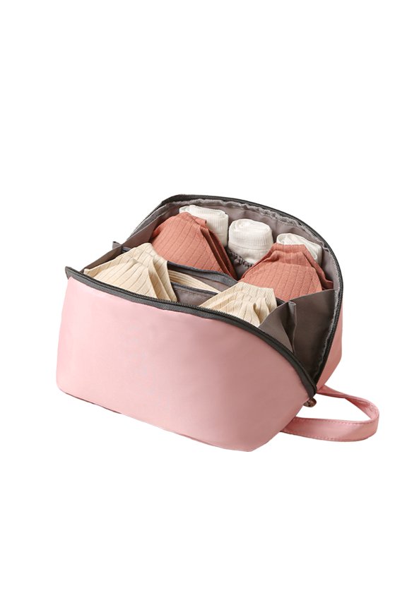 Underwear Storage Bag Portable Multi Layer Bra Socks Panty Lingerie Packing Cube Organizer Bag Pink Free Size