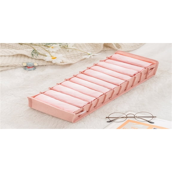 Underwear Storage Box with Mesh Compartments - Nylon Organizer for Bras, Socks, and Panties