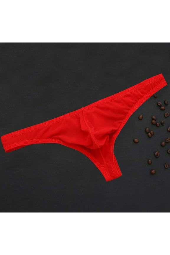 Underwear Thong Men's Sheer Mesh Lightweight Low Waist Seamless Briefs Womens Cheeky Underwear Red 3XL