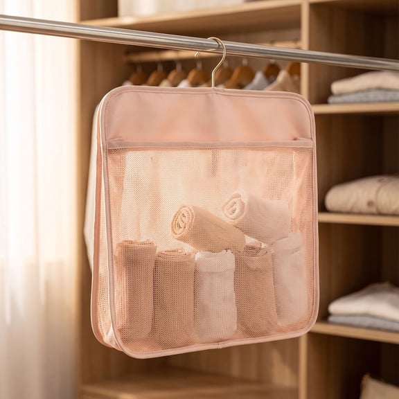Underwear Socks Storage Hanging Organizer Mesh Net Bag for Closet Dorm Room Bedside