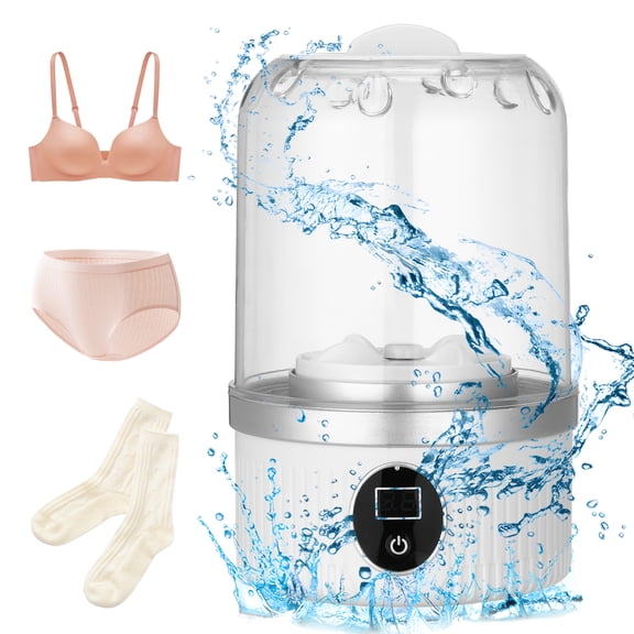 Underwear Washer, Portable Mini Washing Machine,1L Upgraded Rechargeable Cordless Washing-Machine, Laundry Cupwhite)