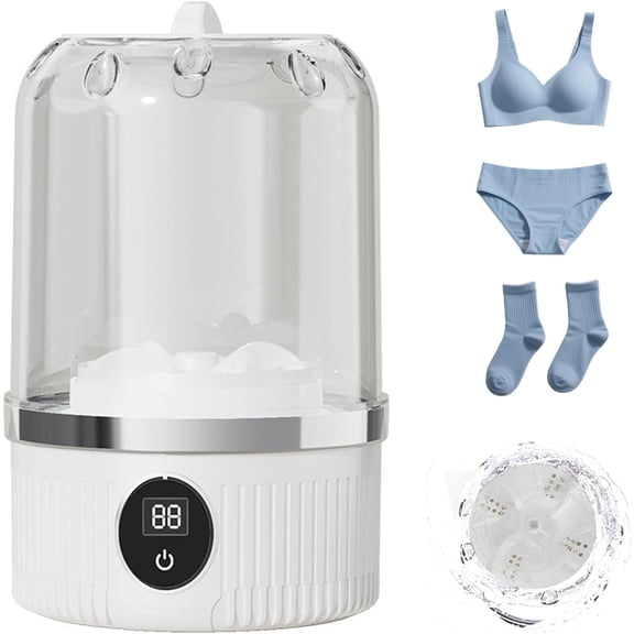 Underwear Washer, Portable Mini Washing Machine, Rechargeable Cordless Washing-Machine, Small Washer Is Suitable for Cleans Small Laundry Items, Socks, Underwear, Baby Clothes