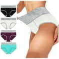 thumbnail image 1 of Underwear for Women 4PC Pack Women Solid Color Patchwork Briefs Panties Underwear Knickers Bikini Underpants Womens Underwear Underwear for Women Panties for Women Multicolor-4 L, 1 of 9