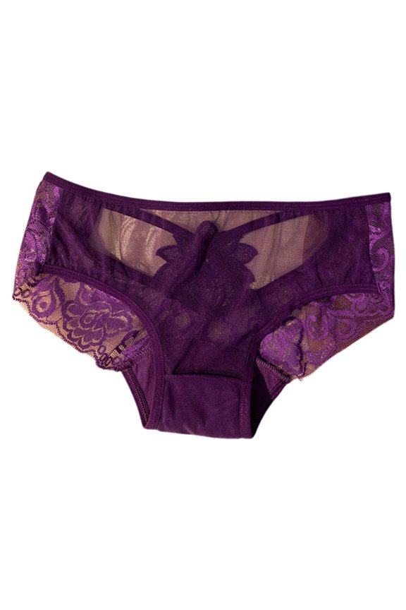 Underwear Women No Show Thong V-Waisted Stretch Seamless No Show Panties Summer Workout Clothing Purple One Size