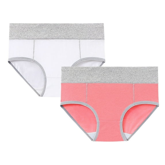 Underwear Women Pack! Comdrip Women's Cotton Underwear High Waist Briefs Soft Underpants Ladies Full Coverage 2 Pack Womens Underwear Hot Pink L