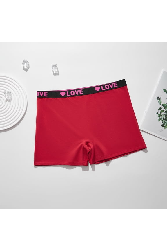 Underwear Women Pack Thong Women's Large Size High Elasticity Comfortable Boxers Safety Pants Bottoming Underwear Red XXL