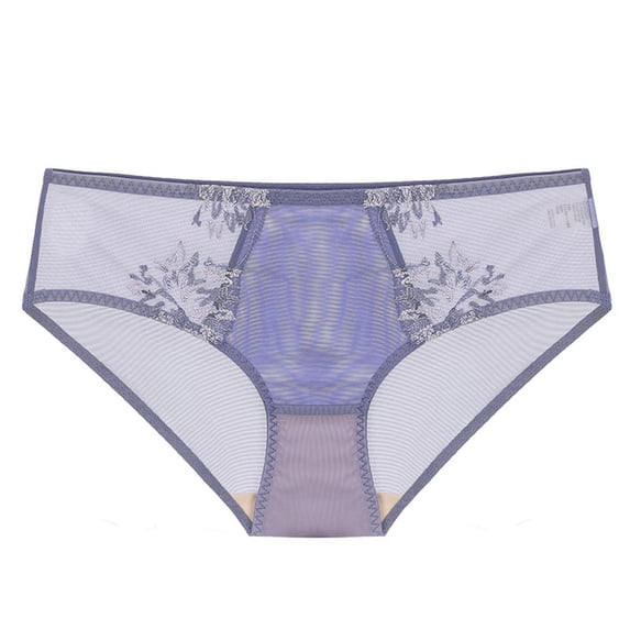 Underwear Women Pack Underwear French Thin Mesh Lace Panties Womens Sheer Low Waist Bikini Underpants Purple L