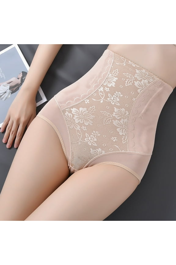 Underwear for Women Panties Shapewear Tummy Underwear - Womens High Waisted Shapewear Panties Body Shaping Briefs Girdle Compression Panty Butt Lifter Briefs High Waisted Underwear Women Beige XL