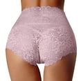 thumbnail image 1 of Underwear Women Seamless Plus Size High Waist Thin Hollow Lace Pure Crotch Tummy Control Belly Briefs Panties For Women, 1 of 4