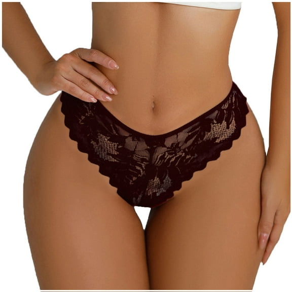 Underwear Women Underwear Women Pack Bikini Cotton, Women's Sexy Solid Color Lace Cotton Crotch Interest Low Waist Thong Underwear