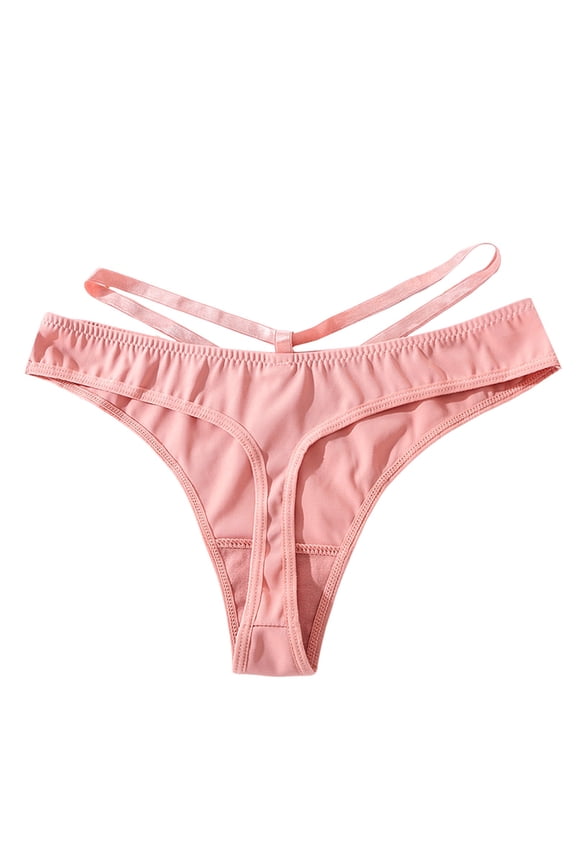 Underwear Women's Ice Silk Sexy Hollow Seamless Thin Belt Low Waisted Thong For Girls