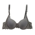 thumbnail image 1 of Underwear Women's Small Chest Gathered With Steel Ring Non Sagging Adjustable Bra Deep V Solid Color Smooth Lace Back Bra, 1 of 2