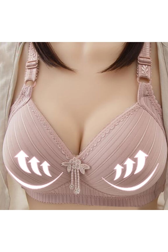 Underwear under $3.00 Bras For Couples Kinky Women'S No Rims Comfortable Sexy Three Breasted Adjust Solid Color Bra