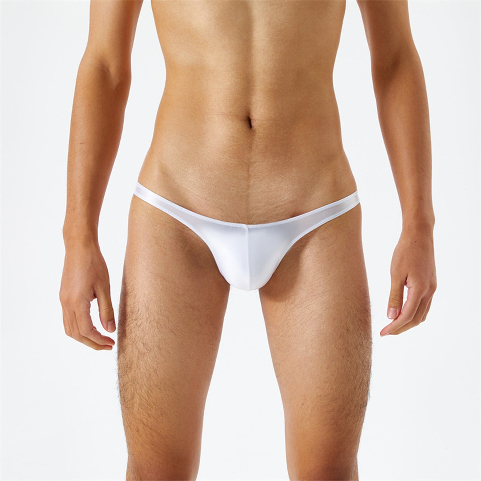Underwear for Men White Silky Transparent Ultra Thin Glossy