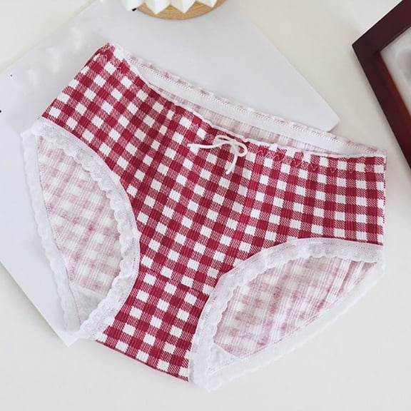 Underwear for Women Briefs Teen Girls High Waist Briefs Soft Cotton Comfortable Cute Printed Panties Underwear for Women Red XL