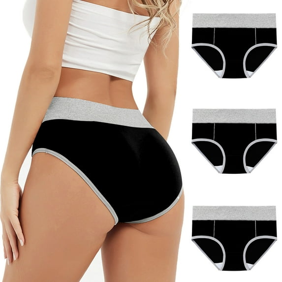 Underwear for Women Cotton High Waist Panties Seamless Full Coverage Briefs Soft Strech Ladies Breathable Panties 3 Pack