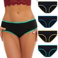 thumbnail image 1 of Underwear for Women Cotton Hipster Panties Underwear Ladies Panties 4 Pack, 1 of 4