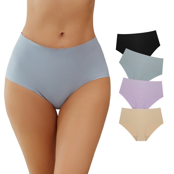 Underwear for Women High Waisted Full Coverage Ladies Panties 4 Pack